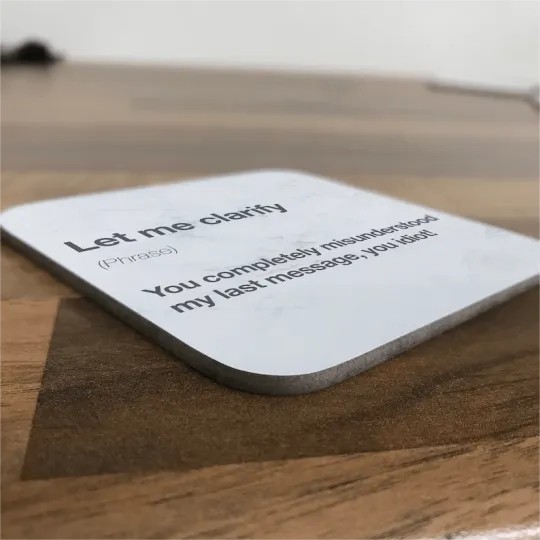 Funny Office Email Definitions Coasters - Set of 6