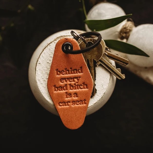Funny Retro Leather Keychain