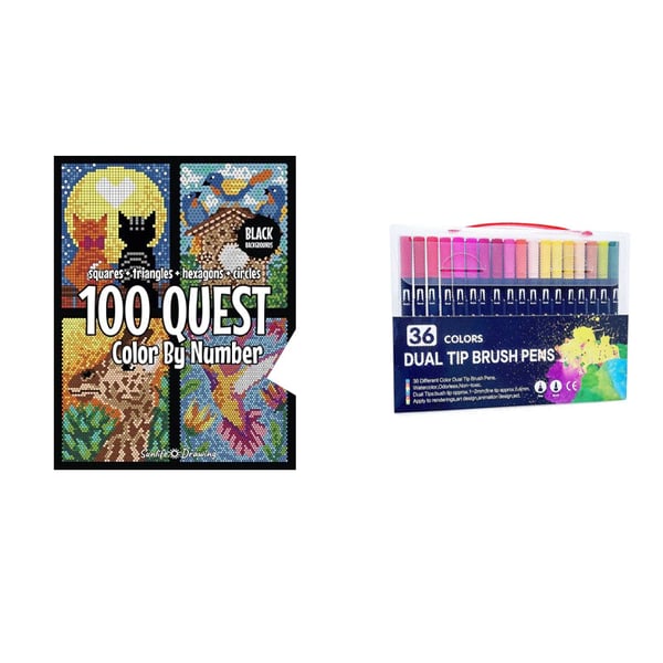 🎨100 QUEST Color by Numbers Book
