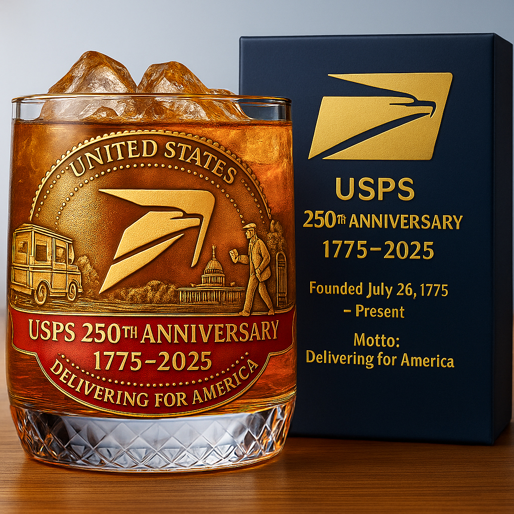 USPS 250 — “Delivering for America” Rocks Glass