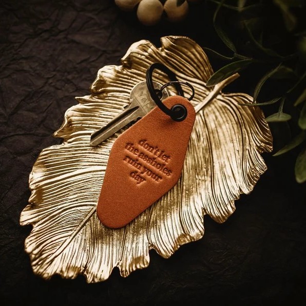 Funny Retro Leather Keychain