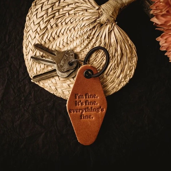 Funny Retro Leather Keychain