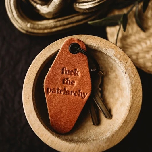 Funny Retro Leather Keychain