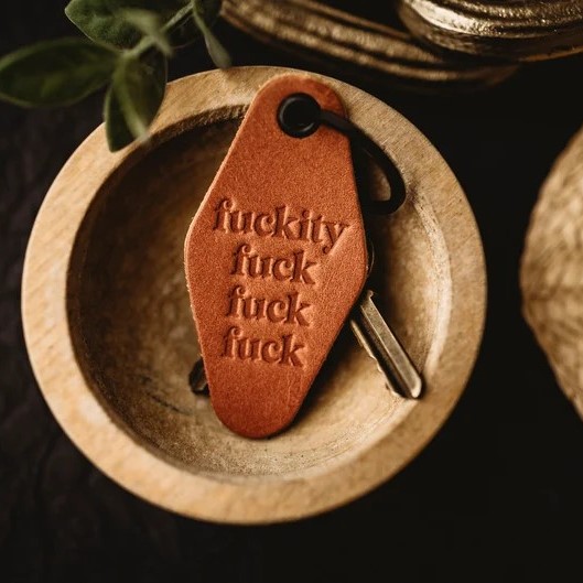 Funny Retro Leather Keychain