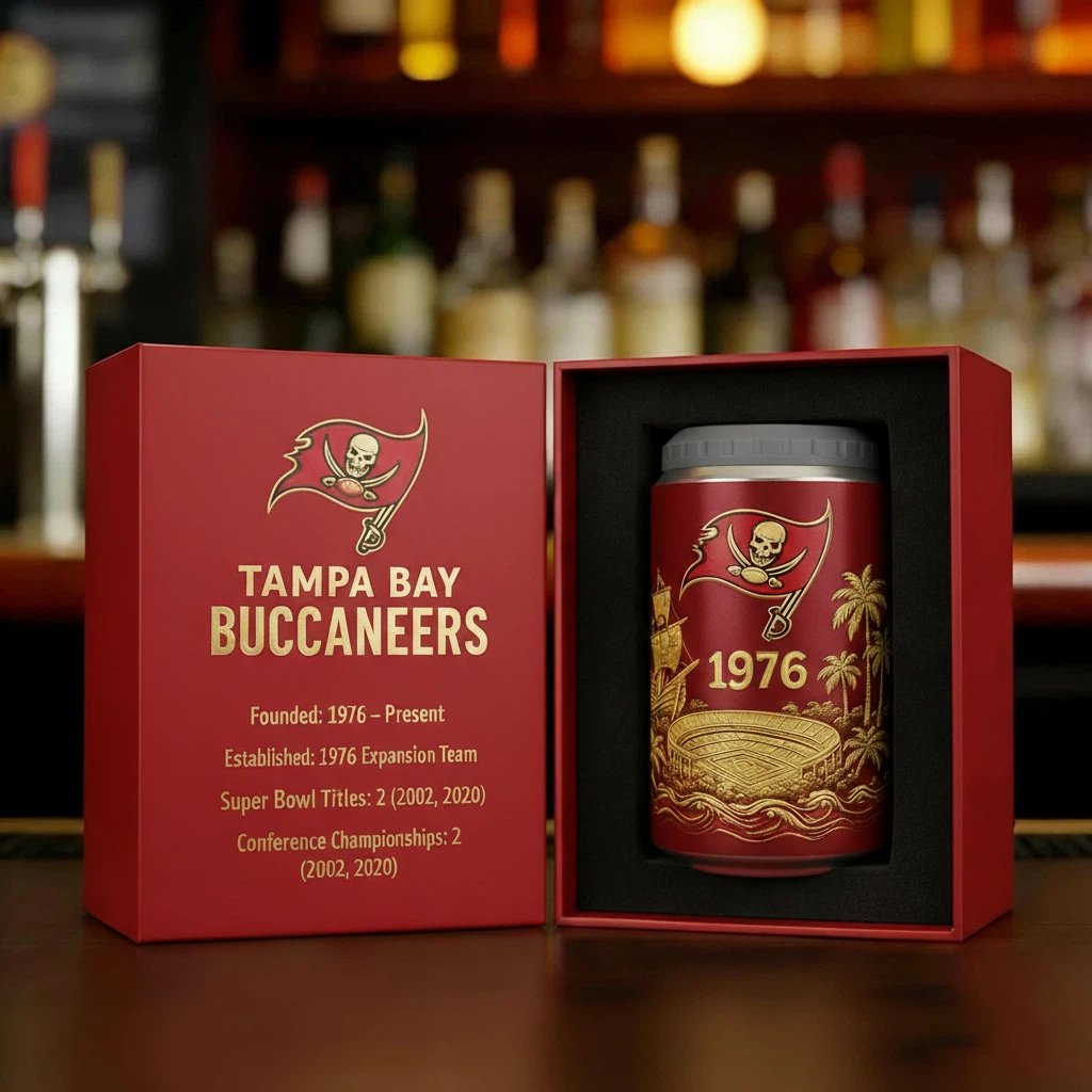 Tampa Bay Buccaneers Commemorative Can Cooler Holder