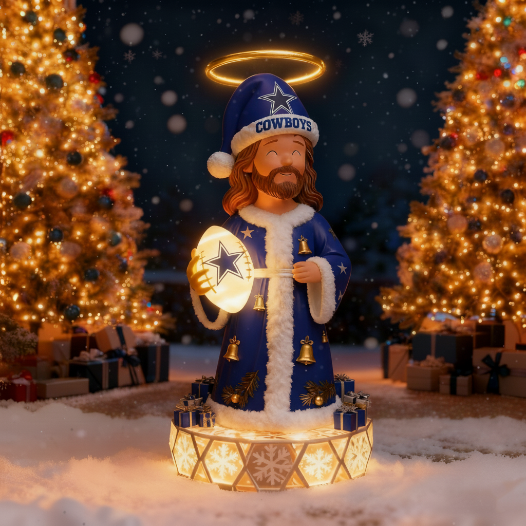 The Glimmering Grace: Jesus Christ Holiday Sports Fan Statue
