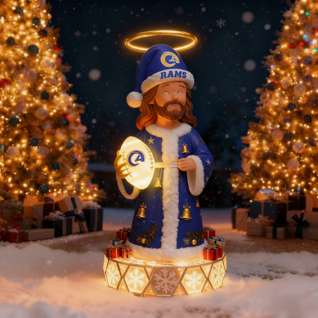 The Glimmering Grace: Jesus Christ Holiday Sports Fan Statue