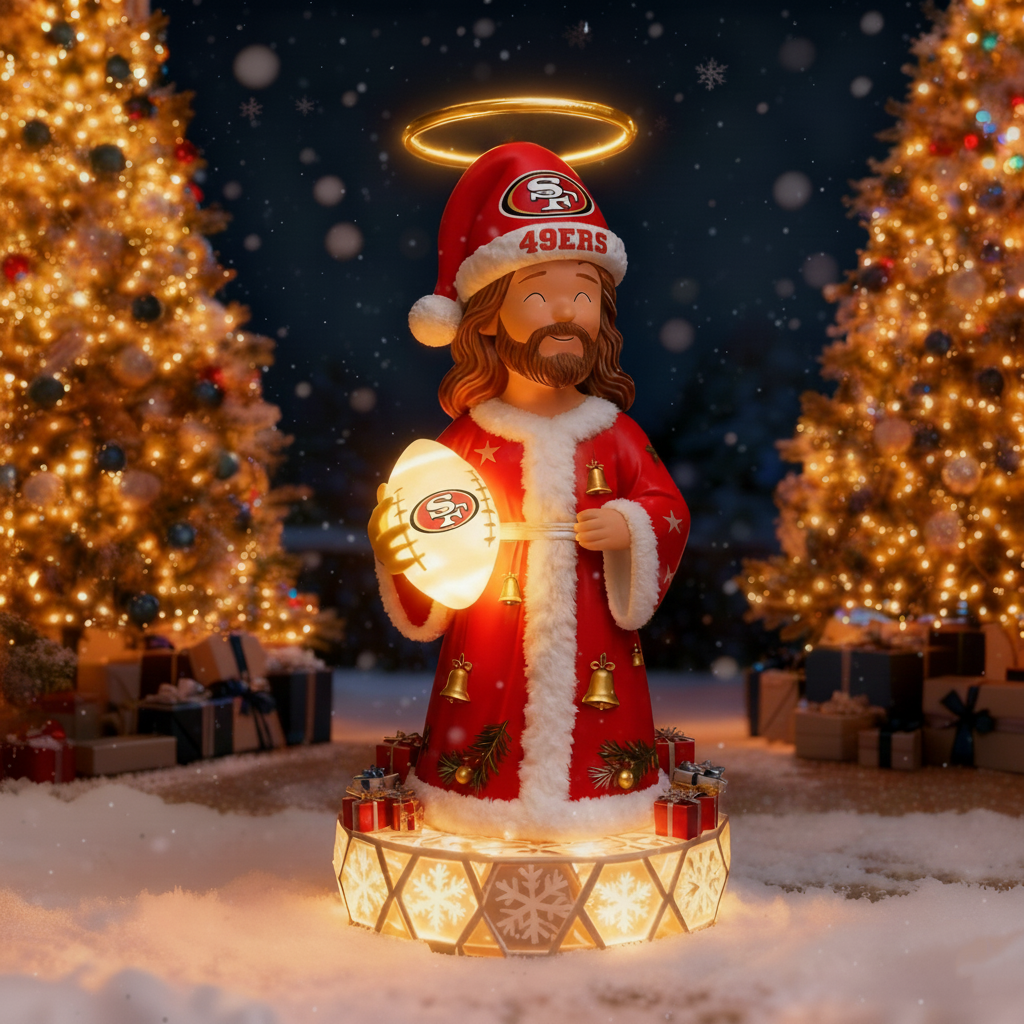 The Glimmering Grace: Jesus Christ Holiday Sports Fan Statue