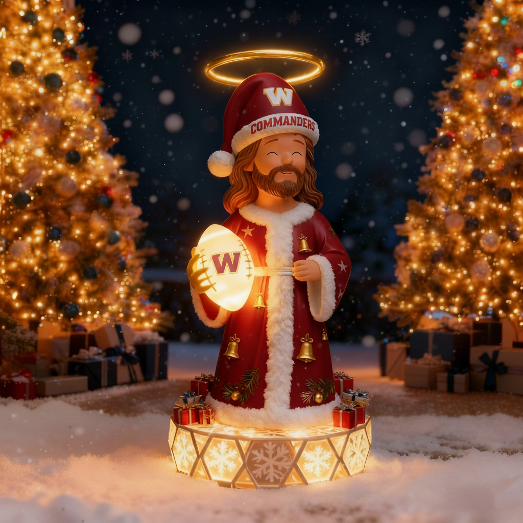The Glimmering Grace: Jesus Christ Holiday Sports Fan Statue