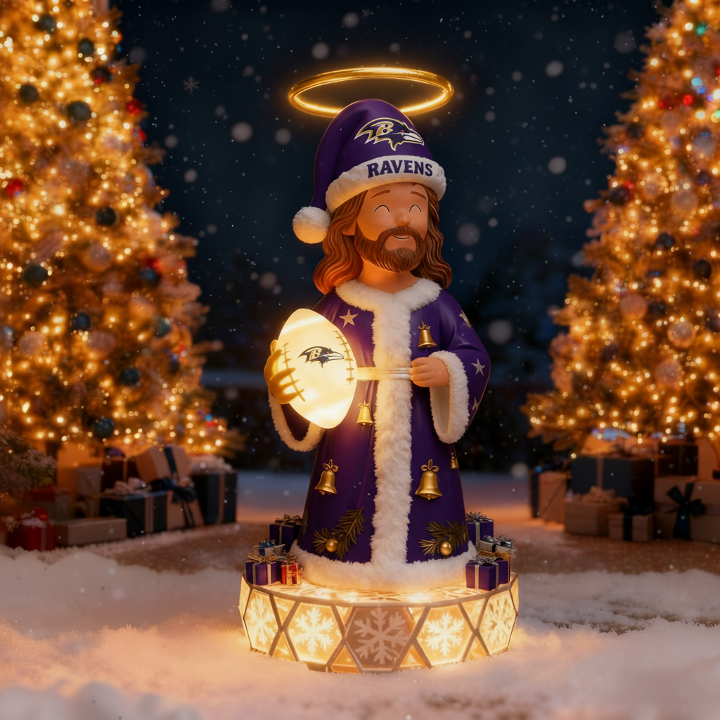 The Glimmering Grace: Jesus Christ Holiday Sports Fan Statue