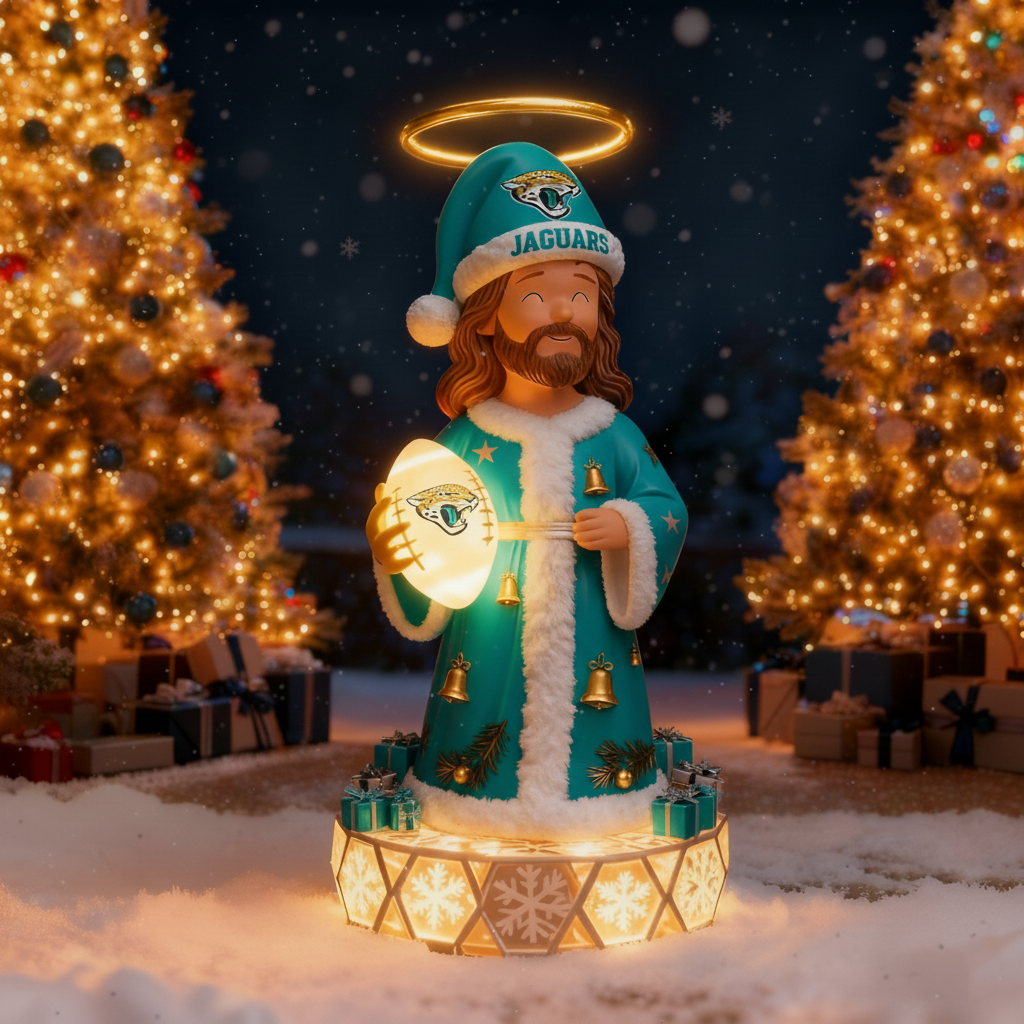 The Glimmering Grace: Jesus Christ Holiday Sports Fan Statue