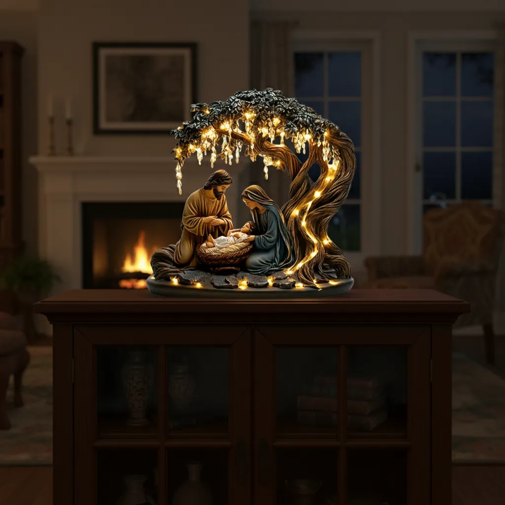 Newborn flat Christmas scene desktop decoration