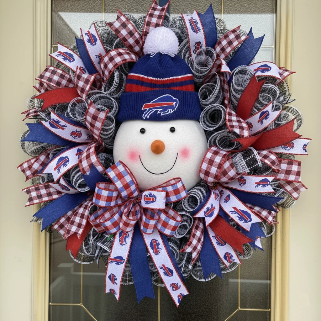 Christmas Snowman football Team Wreath
