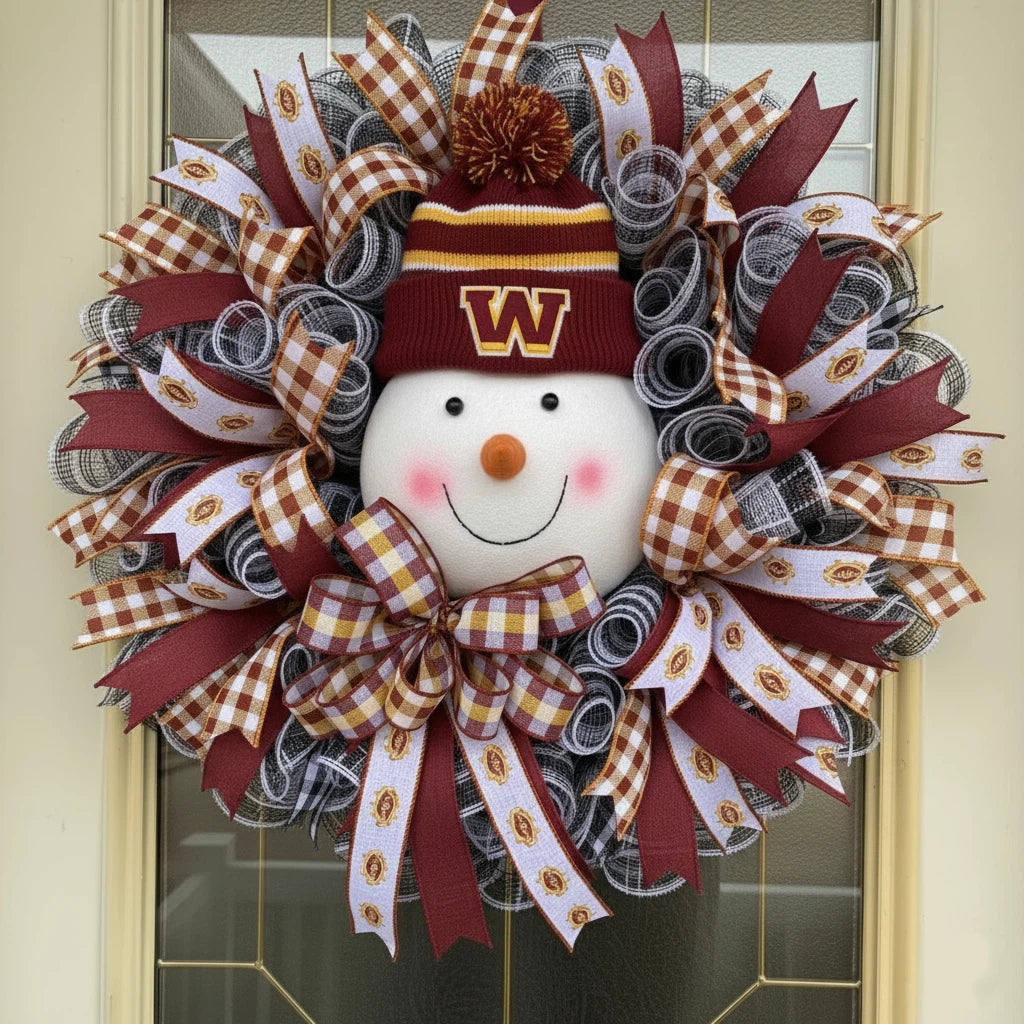Christmas Snowman football Team Wreath