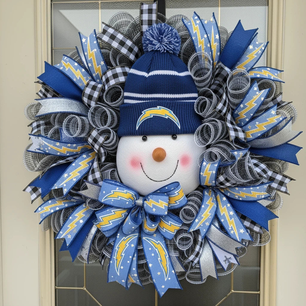 Christmas Snowman football Team Wreath