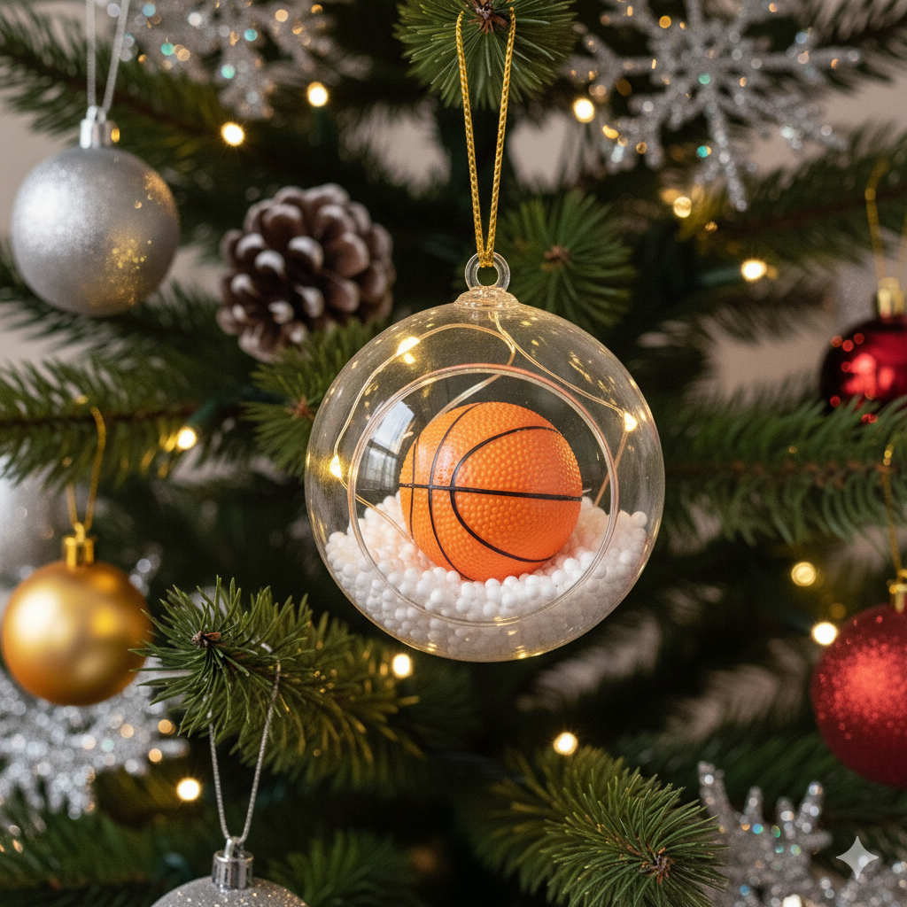 Sports Lover's Delight: Illuminated Sport Ball Christmas Ornaments