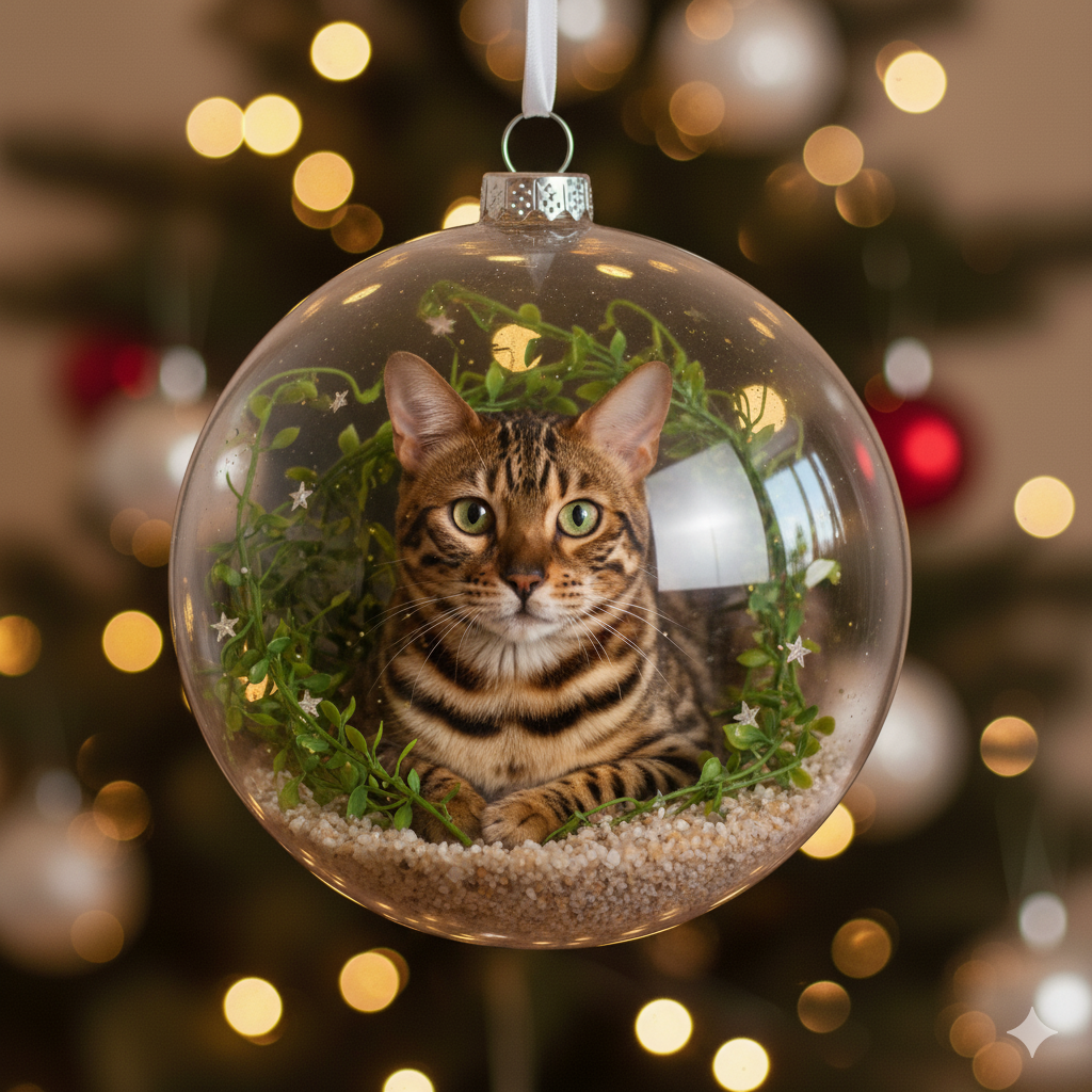 Purr-fect Companions: Feline Charm Ball Ornaments