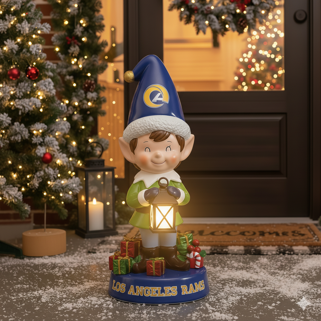 NFL Team Spirit Illuminated Elf Garden Statuary - Festive Outdoor/Indoor Christmas Decor