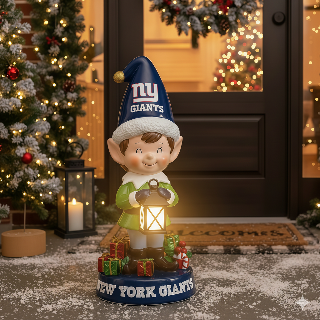 NFL Team Spirit Illuminated Elf Garden Statuary - Festive Outdoor/Indoor Christmas Decor
