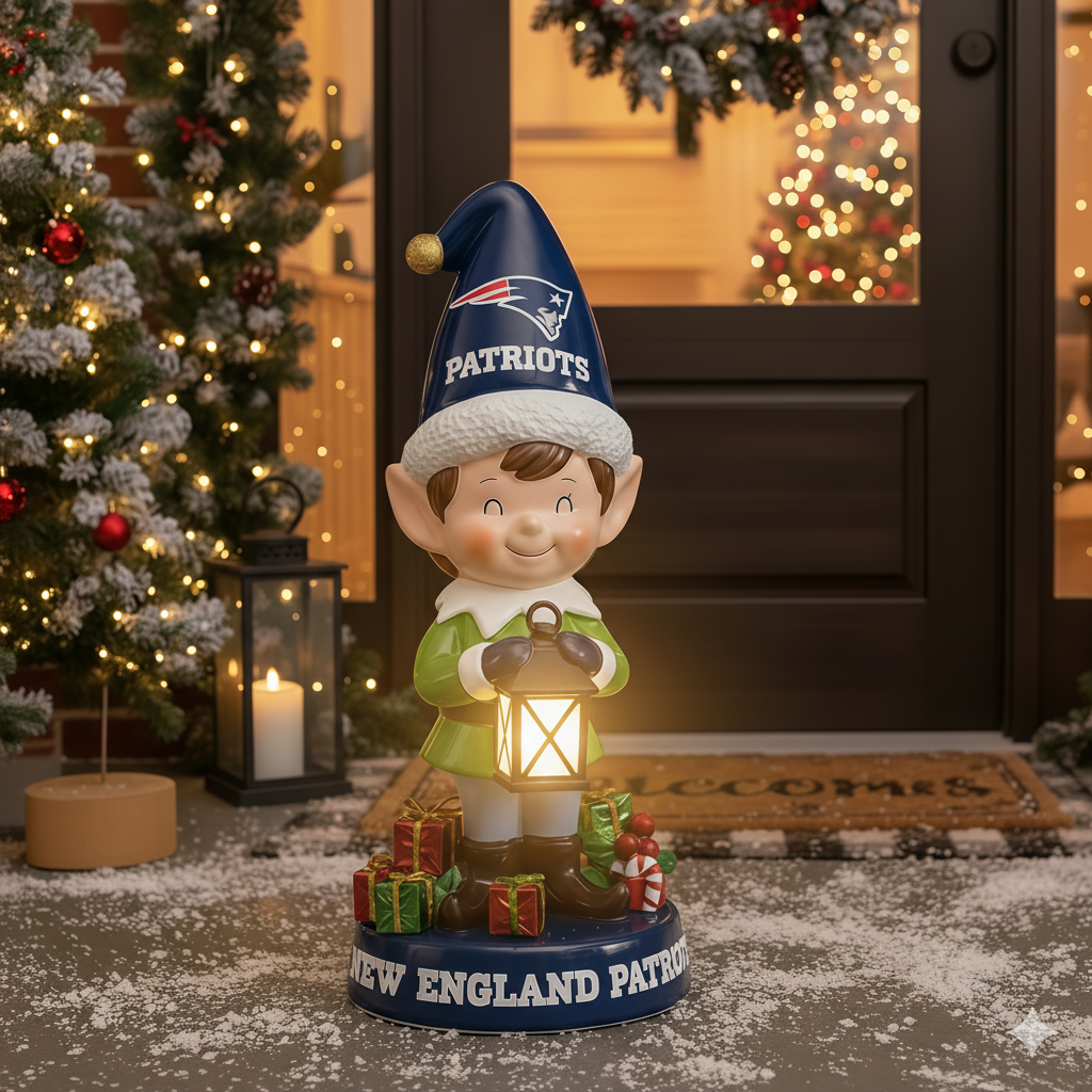 NFL Team Spirit Illuminated Elf Garden Statuary - Festive Outdoor/Indoor Christmas Decor