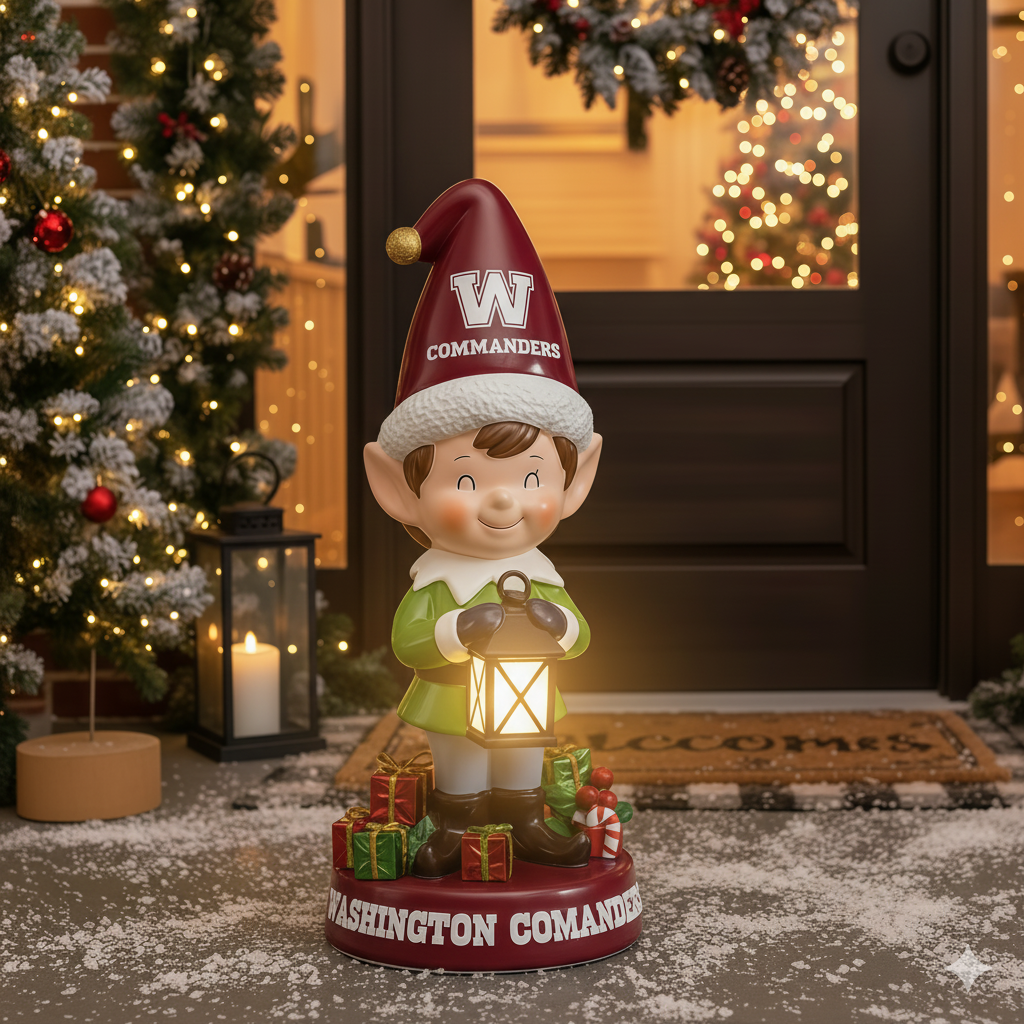 NFL Team Spirit Illuminated Elf Garden Statuary - Festive Outdoor/Indoor Christmas Decor