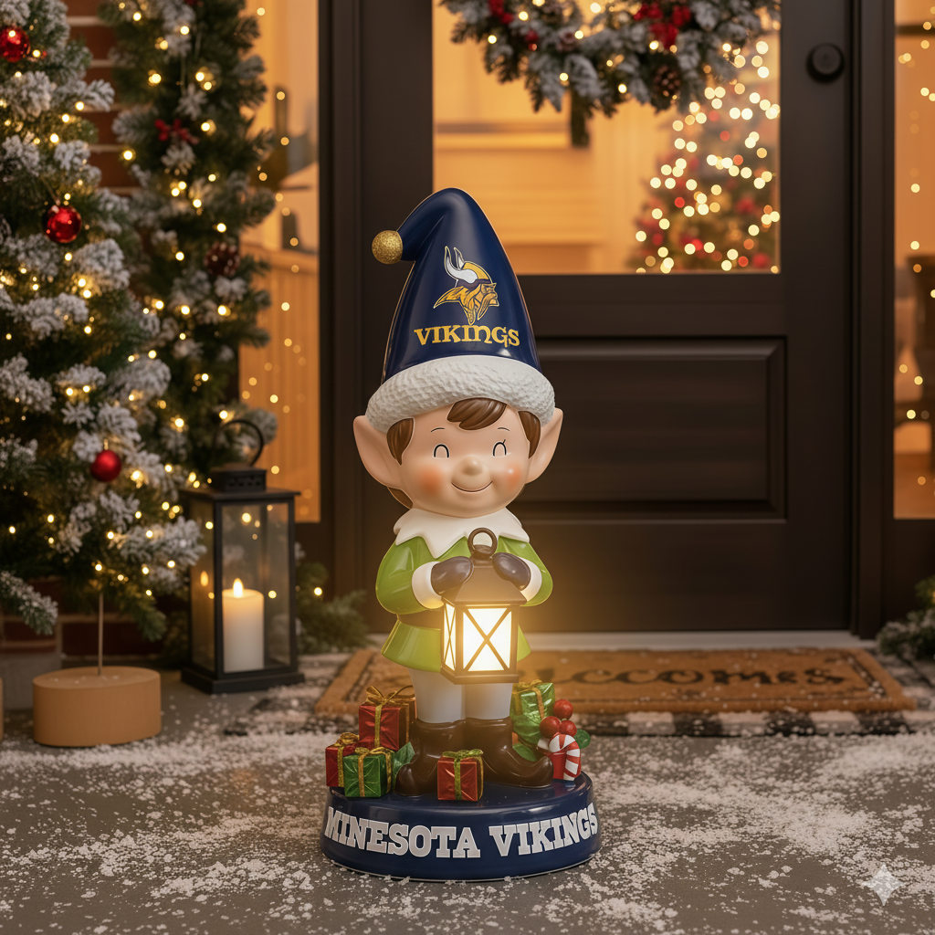 NFL Team Spirit Illuminated Elf Garden Statuary - Festive Outdoor/Indoor Christmas Decor