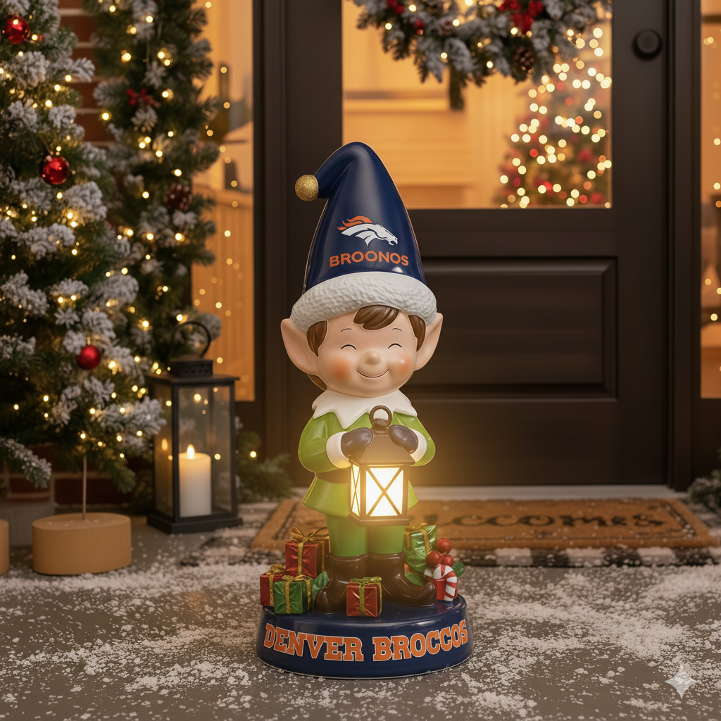 NFL Team Spirit Illuminated Elf Garden Statuary - Festive Outdoor/Indoor Christmas Decor