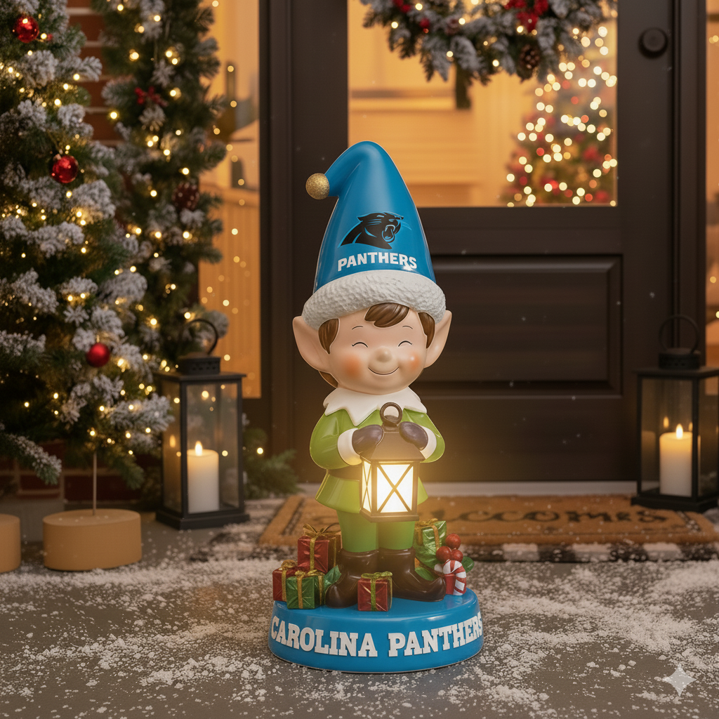 NFL Team Spirit Illuminated Elf Garden Statuary - Festive Outdoor/Indoor Christmas Decor
