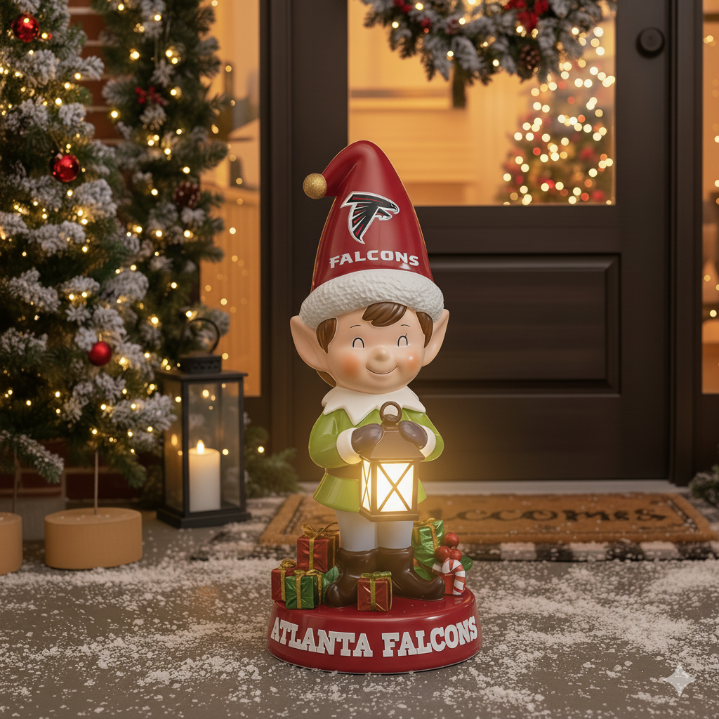 NFL Team Spirit Illuminated Elf Garden Statuary - Festive Outdoor/Indoor Christmas Decor
