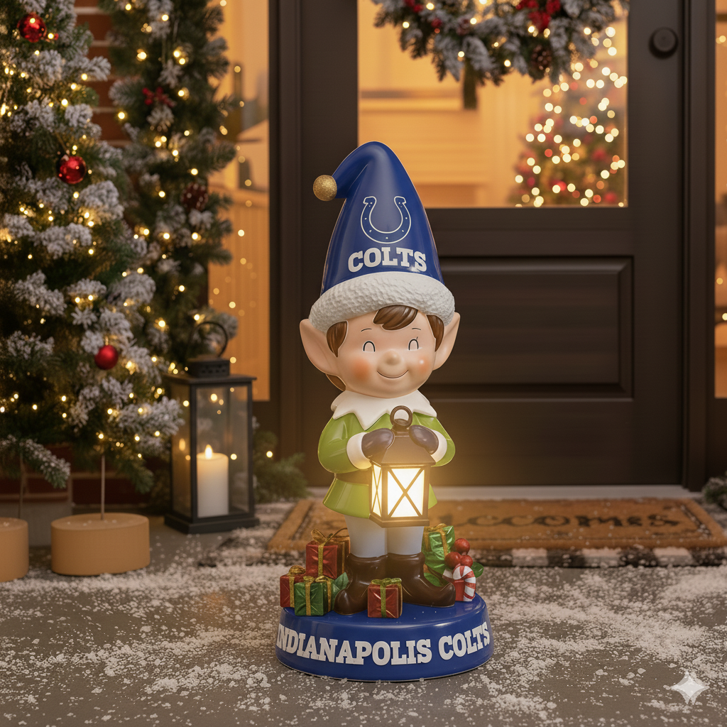 NFL Team Spirit Illuminated Elf Garden Statuary - Festive Outdoor/Indoor Christmas Decor