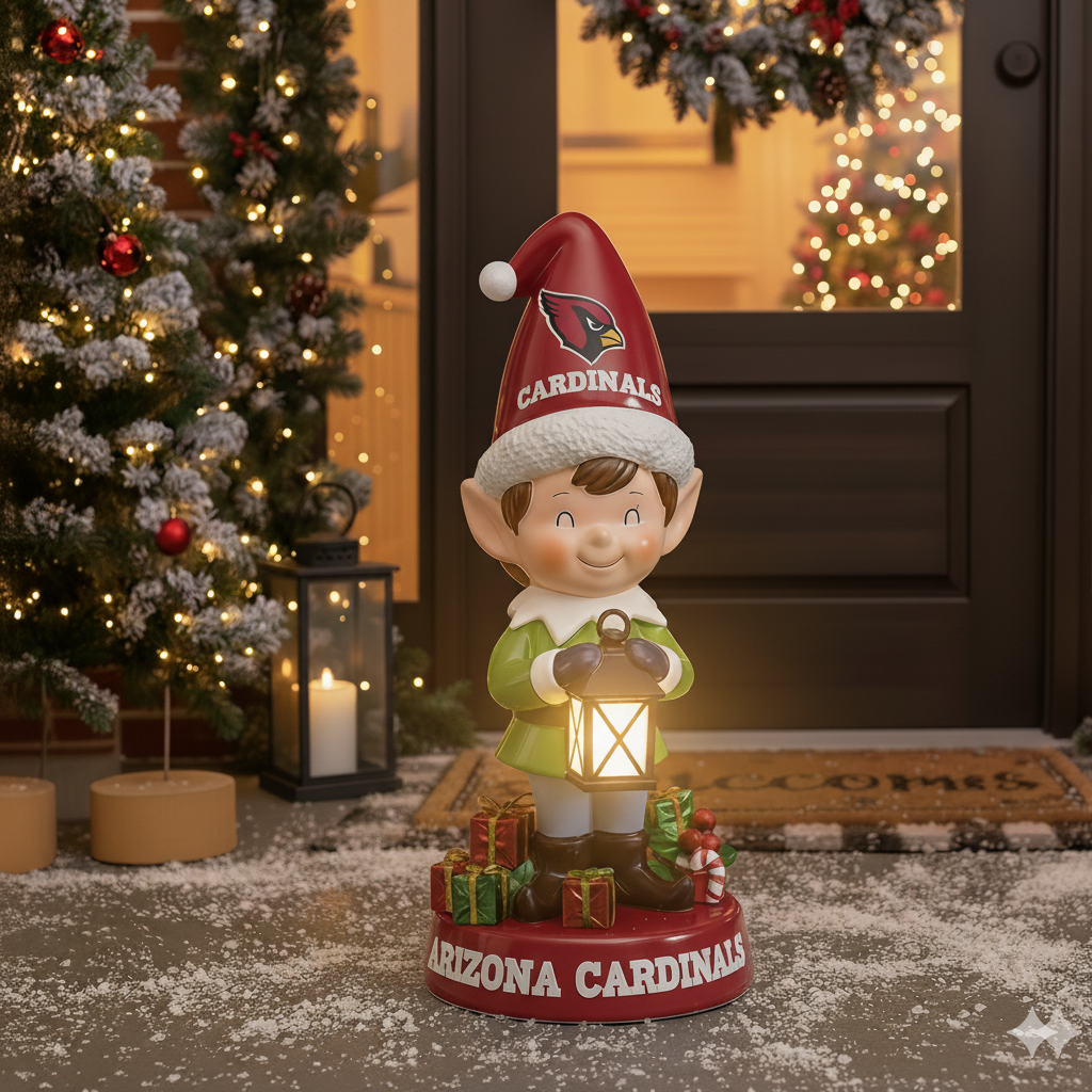 NFL Team Spirit Illuminated Elf Garden Statuary - Festive Outdoor/Indoor Christmas Decor