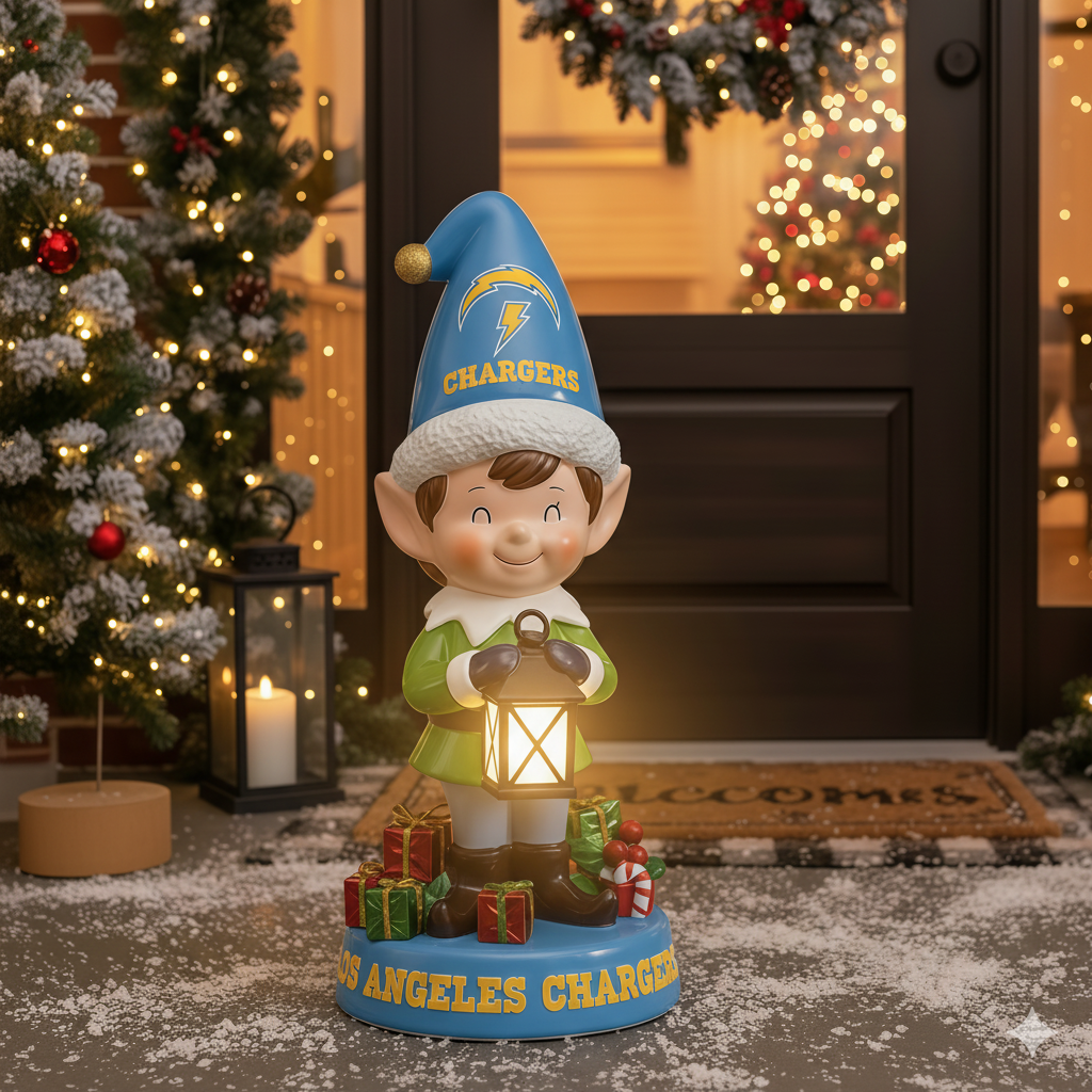 NFL Team Spirit Illuminated Elf Garden Statuary - Festive Outdoor/Indoor Christmas Decor