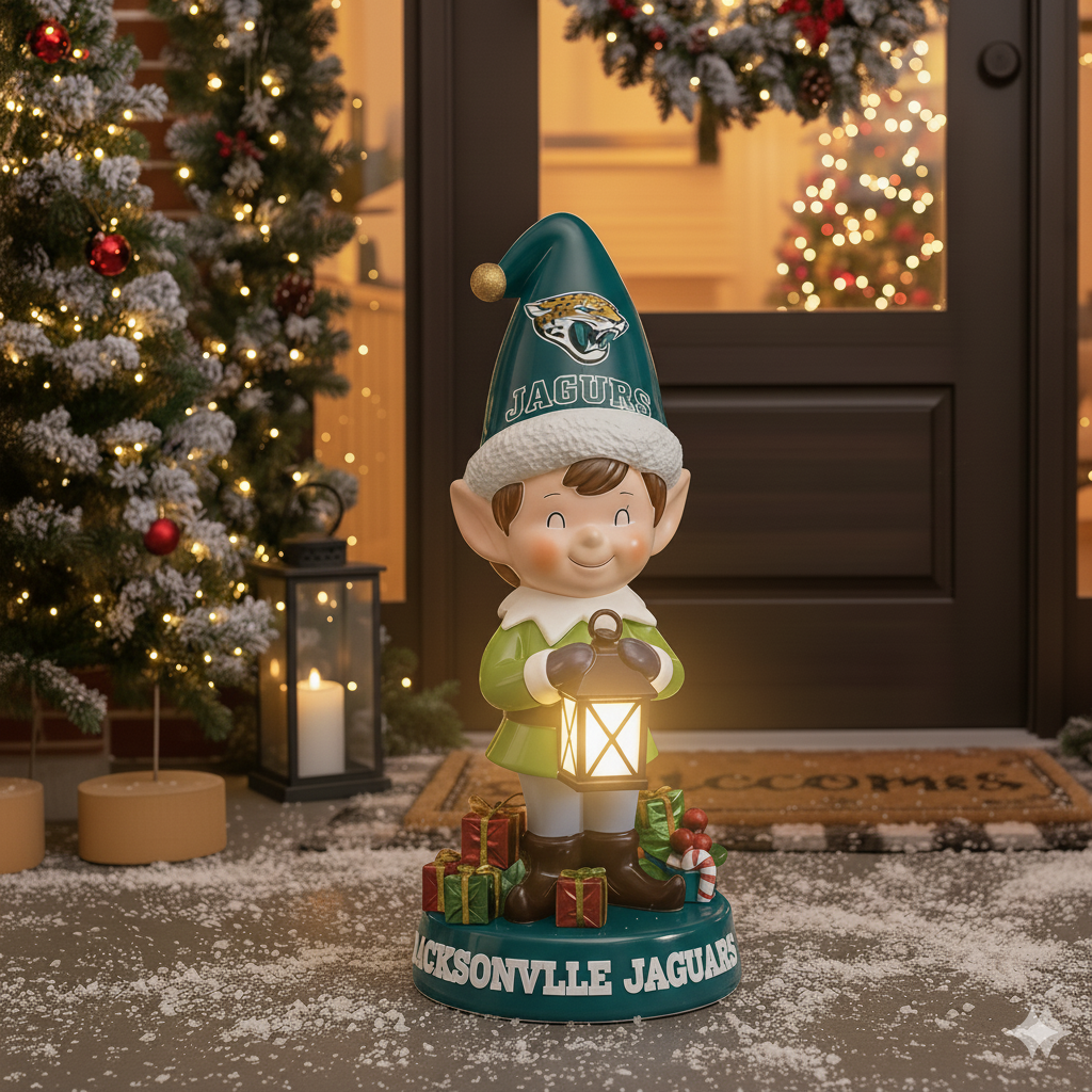 NFL Team Spirit Illuminated Elf Garden Statuary - Festive Outdoor/Indoor Christmas Decor