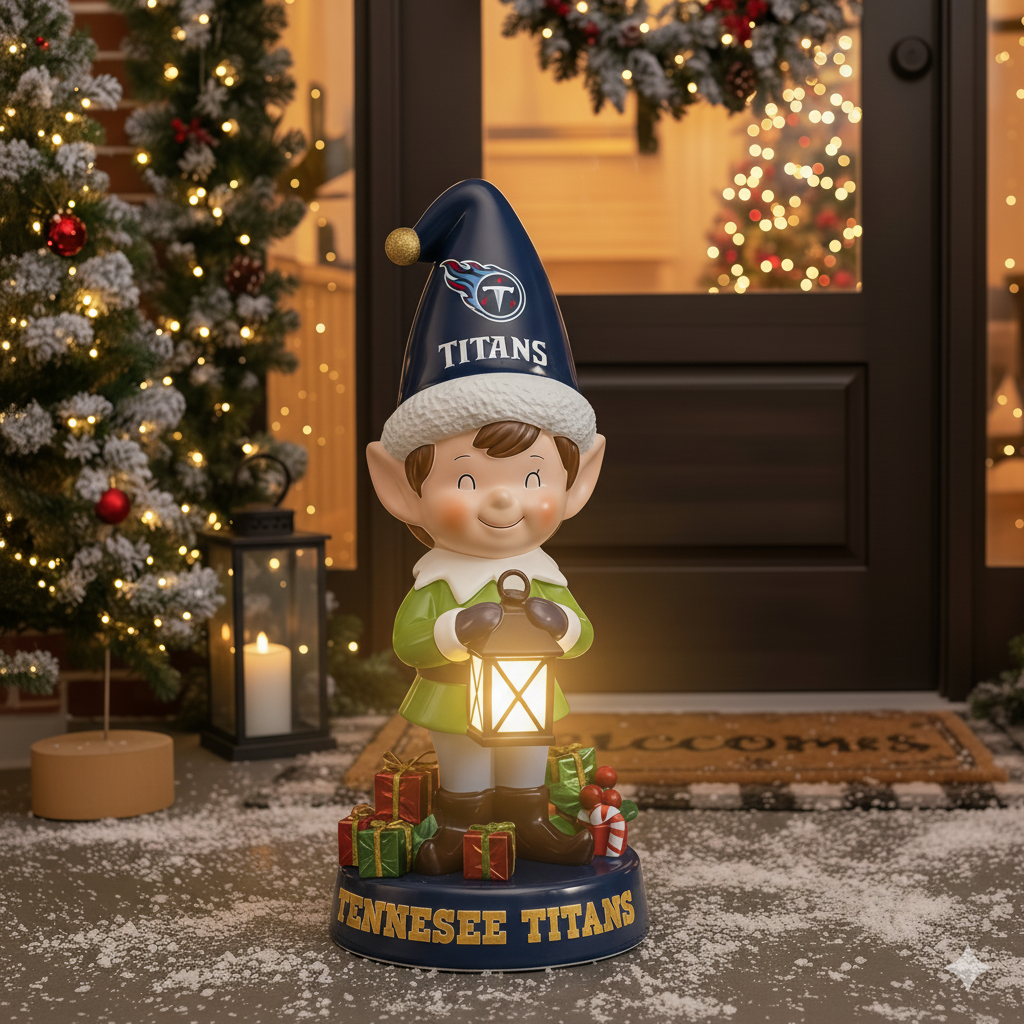 NFL Team Spirit Illuminated Elf Garden Statuary - Festive Outdoor/Indoor Christmas Decor