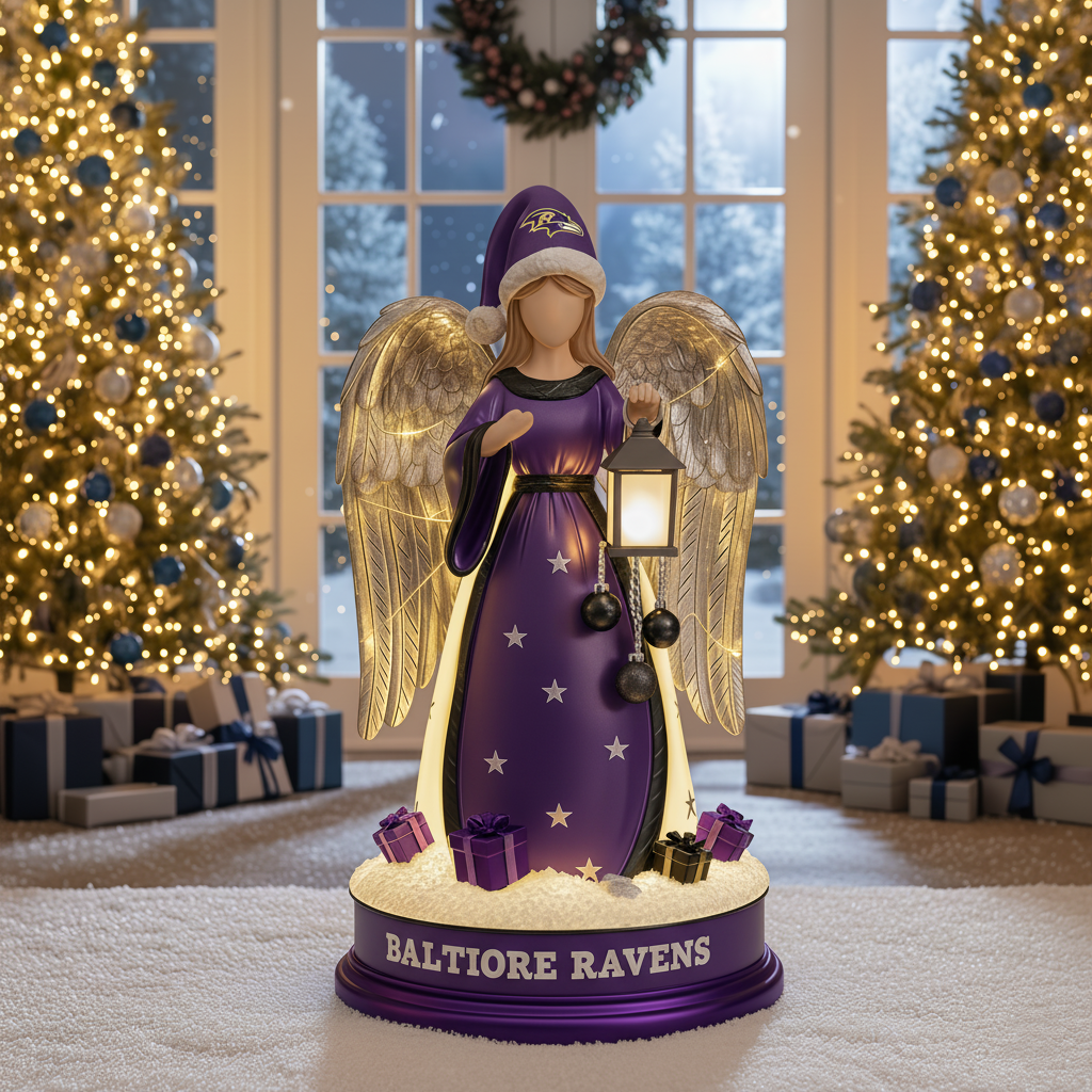 Holiday Guardian Angel Statue - Festive Home Decor