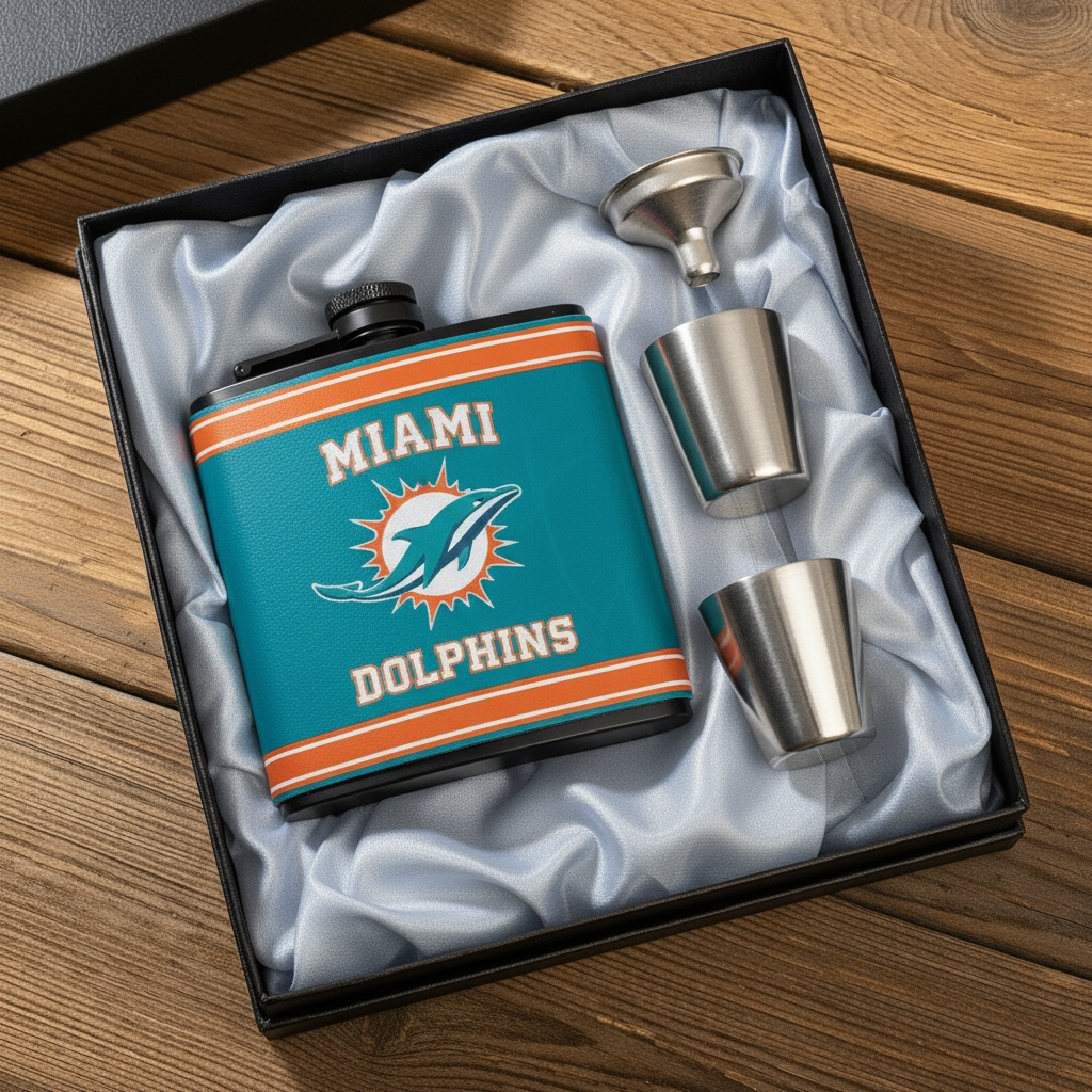 🔥Buy 2 Get 2 Free 🔥🏈NFL Team  Leather Flask