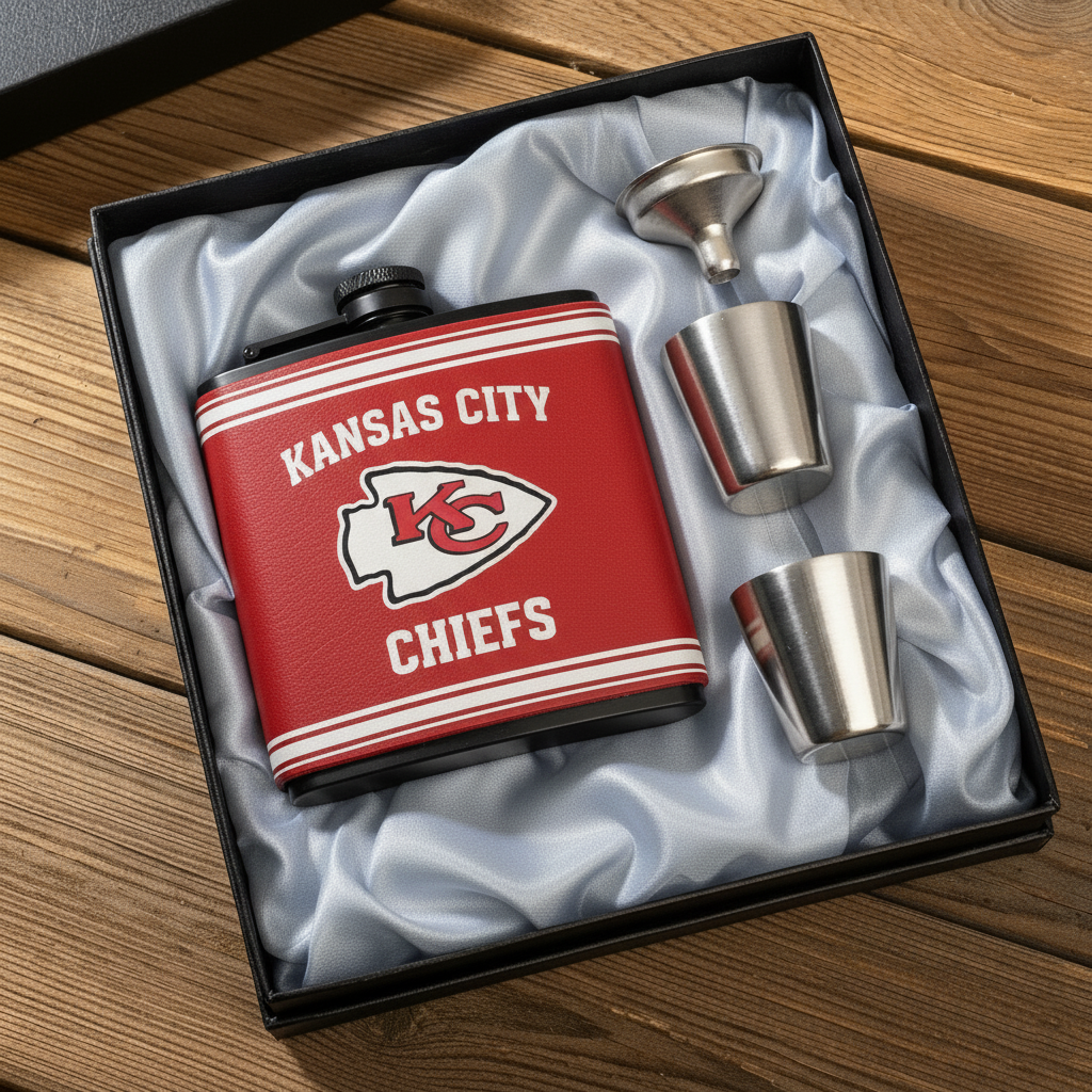 🔥Buy 2 Get 2 Free 🔥🏈NFL Team  Leather Flask