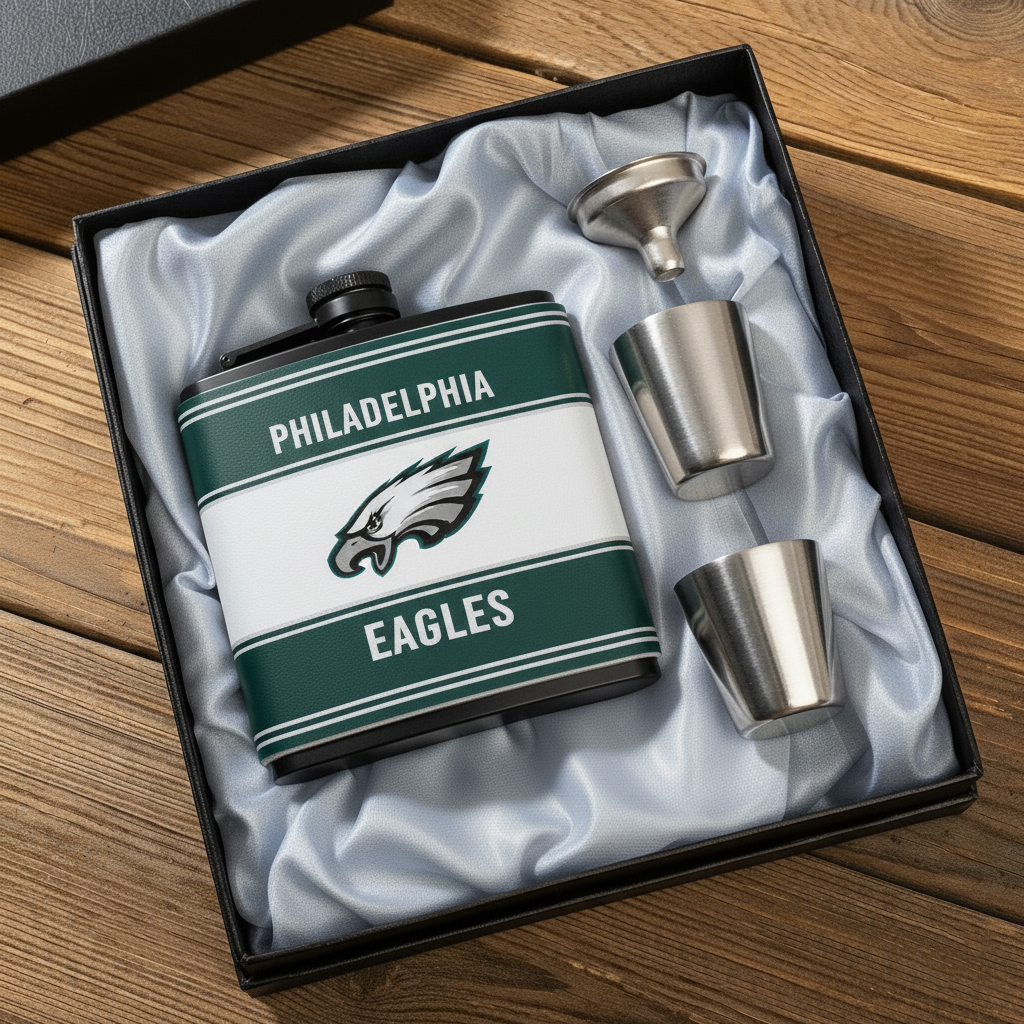 🔥Buy 2 Get 2 Free 🔥🏈NFL Team  Leather Flask