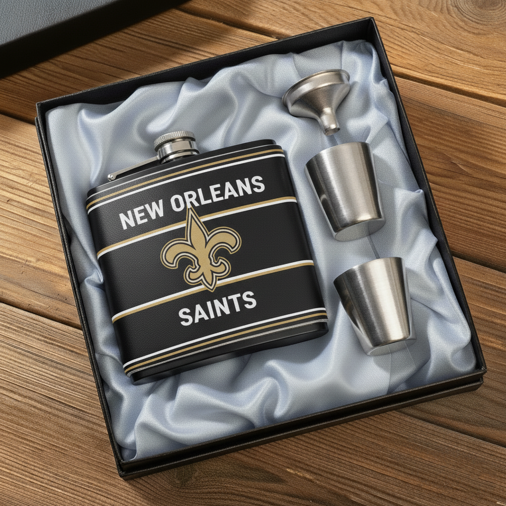 🔥Buy 2 Get 2 Free 🔥🏈NFL Team  Leather Flask