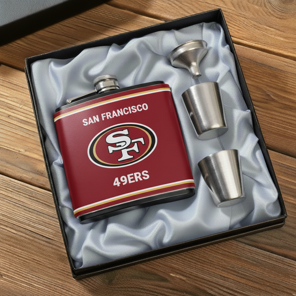 🔥Buy 2 Get 2 Free 🔥🏈NFL Team  Leather Flask