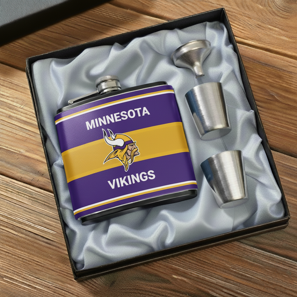 🔥Buy 2 Get 2 Free 🔥🏈NFL Team  Leather Flask