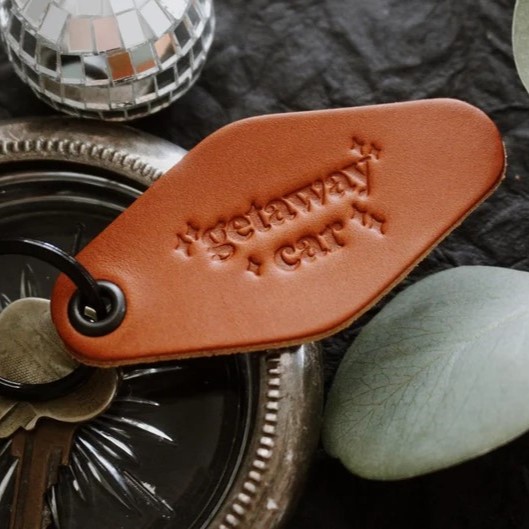 Funny Retro Leather Keychain