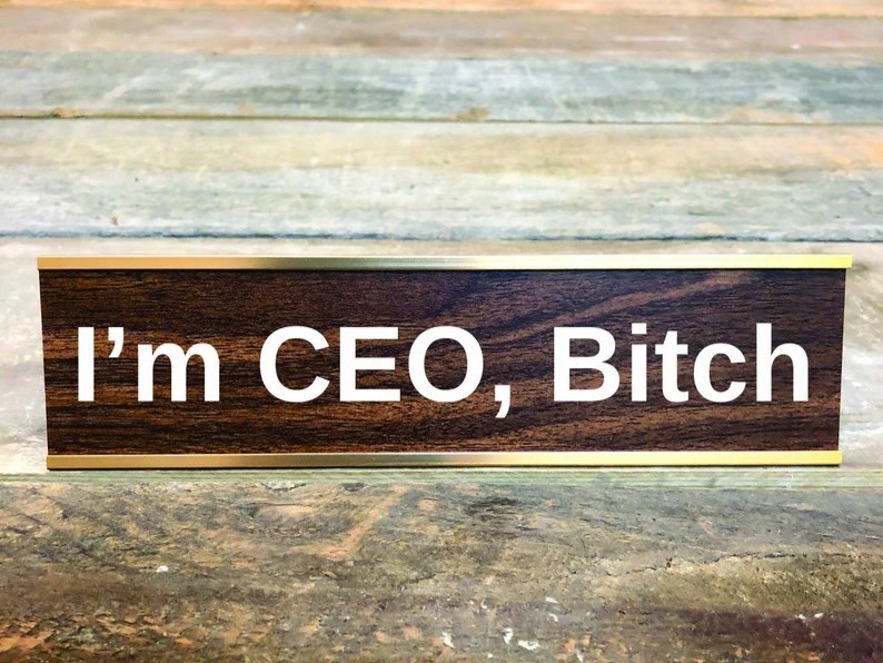 Funny Desk Sign Boss Gag Gift