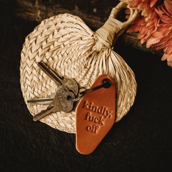 Funny Retro Leather Keychain