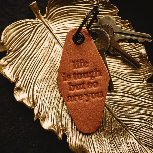 Funny Retro Leather Keychain