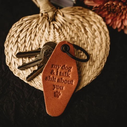 Funny Retro Leather Keychain