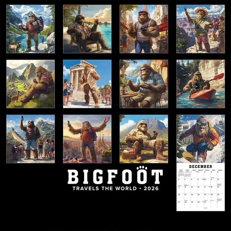🦶 Bigfoot Travels the World 2026 Calendar