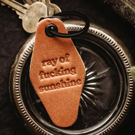 Funny Retro Leather Keychain