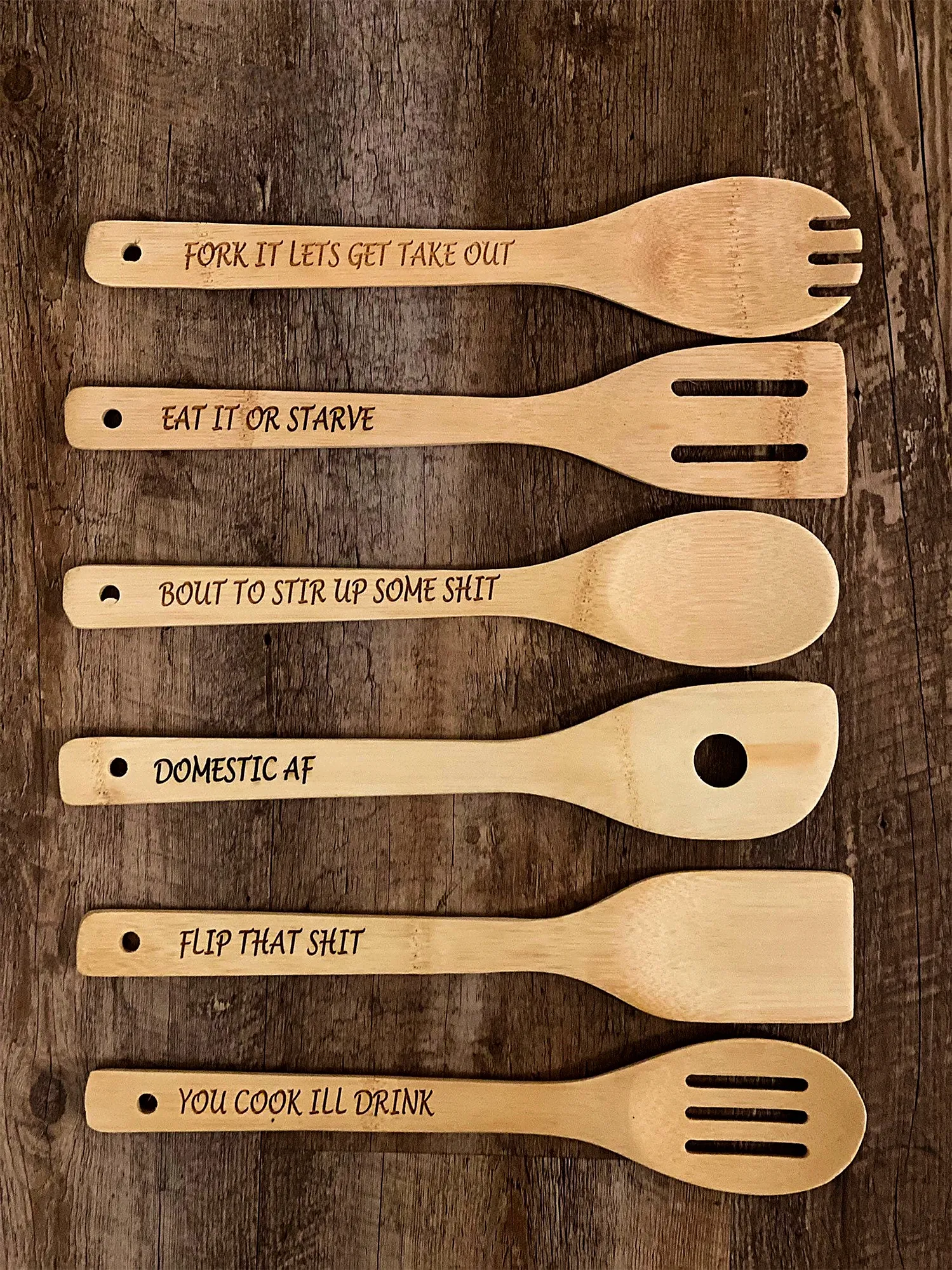 😂Funny Wooden Spoon Set(6Pcs)