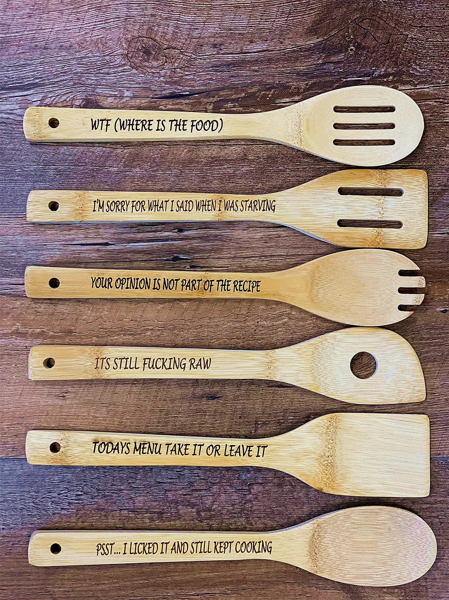 😂Funny Wooden Spoon Set(6Pcs)